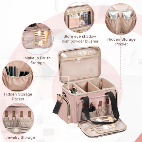 GDNasist Large Makeup Bag, Portable Travel Makeup Bag Organizer