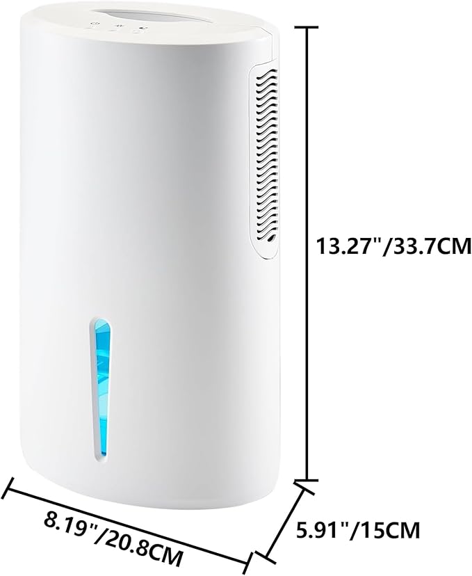Small Dehumidifier for Bedroom up to 1000 Sq.Ft, 68 OZ Water Tank Dehumidifier for Home with Auto Shut-Off, Mini Dehumidifier with 7 Color LED Lights for Bathroom, Basement, Closet, Garage, RV