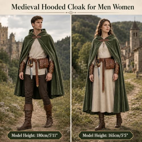 Renaissance Costume for Men, Viking Cloak Set, Ren Faire Halloween