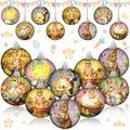 Outus 16 Pcs Easter Tree Ornaments Ball Easter Egg Hanging Ornaments Vintage Floral Egg Bunny Decorations Rustic Mini Retro Speckled Eggs Rabbit Hanging Ornament Spring Decor(1.6 Inch, Vintage)