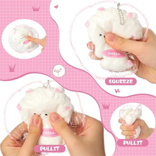 Meooeck 12 Pcs Sheep Fidgets Balls for Adults Mini Sheep Party Favors