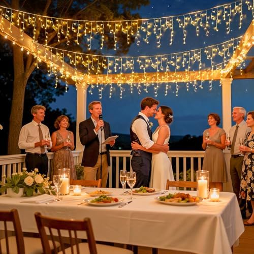 JMEXSUSS Icicle Lights for Outside, 400 LED 38.8FT Christmas Lights Outdoor
