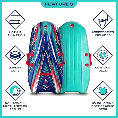Artikfun 36in Winter Foam Snow Sled with Tow Rope and Handles
