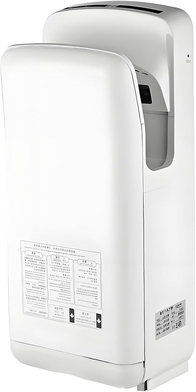 Vertical Premium Commercial Hand Dryer for Bathrooms - High Speed 1850W Jet Air Dryer with Adjustable Air Velocity & HEPA Filter - Electric Hand Dryer for Commercial Use (White)