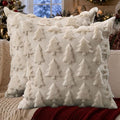 DFXSZ Christmas Tree Pillow Covers 16x16 Set of 2 Christmas Decor Beige