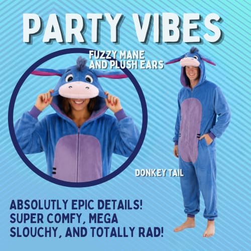 Funziez! Slim Fit Adult Onesie - Animal Costume - Plush Unisex Halloween One Piece Cosplay Suit for Women and Men