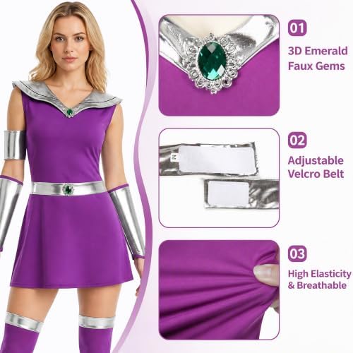 Women's Halloween Purple Hero Costume Set