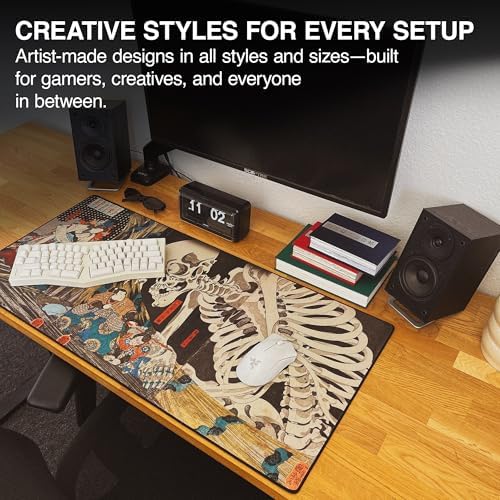 MPCO. Skeleton Large Gaming Desk Pad, 36" x 17" Aeroglyde Non-Slip Desk Mat