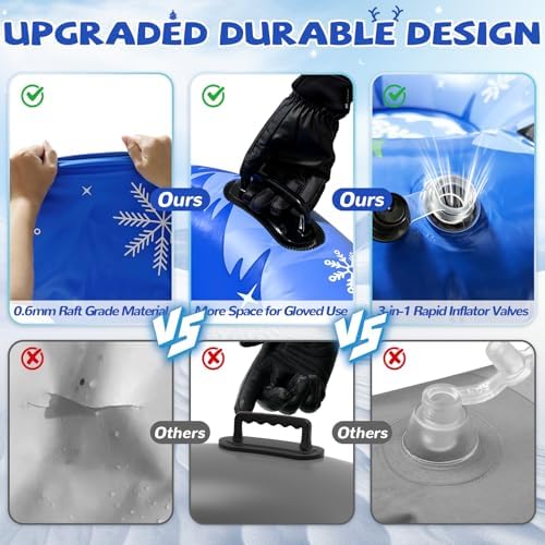 Inflatable Snow Tube, 36‘’ 3P/4P Snowman Snow Tubes for Kids Adults