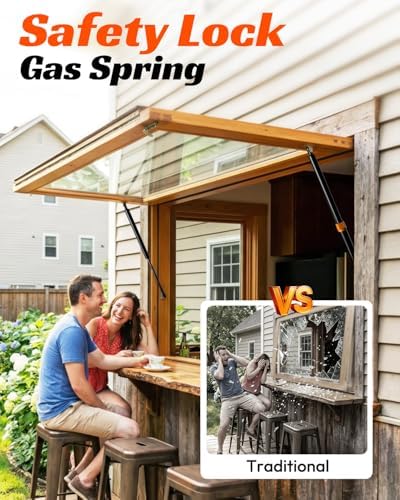 Gas Struts 20 inch with Safety Lock 150 Lbs 668N Shock for Lift lid, Food Truck Window, RV Bed Lift Kit, DIY Heavy Duty Cabinet Lid, Boat/Floor/Hatch Travel Traile Door (150-210 lbs)