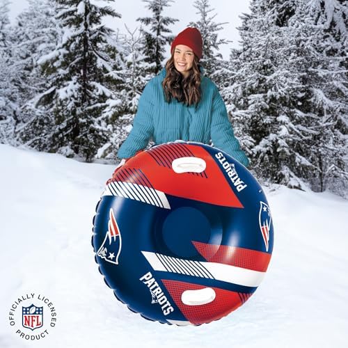 Big Mouth Inc NFL Snow Tube, Heavy Duty Inflatable Snow Sled for Winter Tubing, Ride-On Snow Tube with Handles for Kids and Adults, Outdoor Winter Fun and Football Fan Gifts