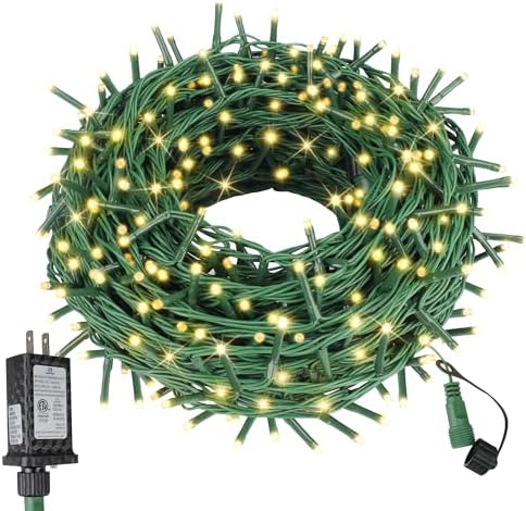 ASENEK 99FT 300 LED Christmas String Lights End-to-End Plug 8 Modes Indoor Lights with Timer, Outdoor Indoor Fairy Lights Christmas Tree Patio Garden Holiday Warm White