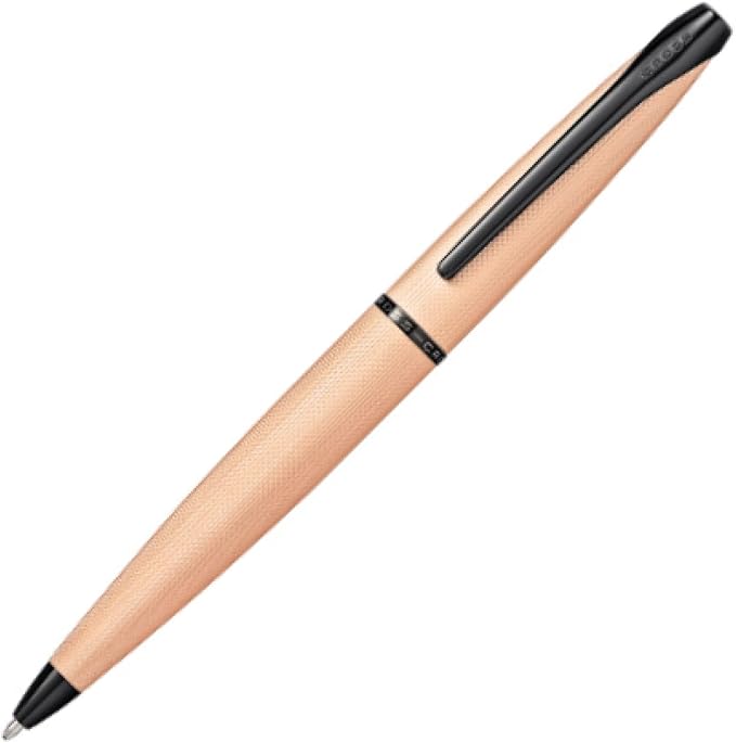 Cross ATX Brushed Rose Gold Ballpoint Pen - Refillable Pen for Smooth Writing - Black Ink - Comfortable Grip - Long-Lasting - Professional Office Supplies - Gift Box Included