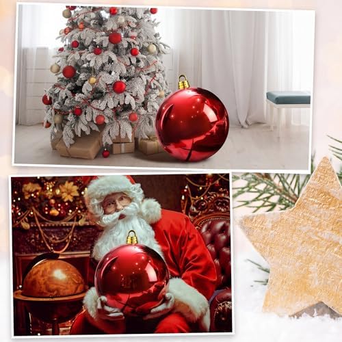 Threan 15.75 Inch Large Red Shiny Christmas Ball Ornaments