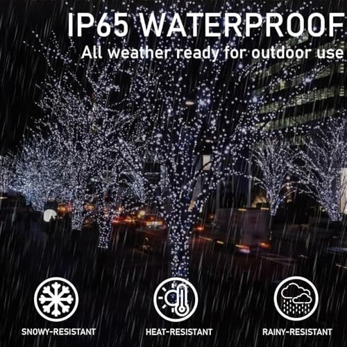 KAQ 2pack 200LED Solar String Lights Outdoor Waterproof Cool White