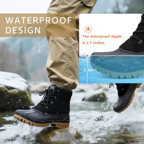 STQ Duck Boots for Women Waterproof Winter Boots Insulated Snow Boots