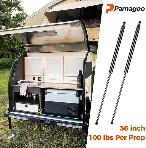 C1615953 35 inch Gas Strut 100 Lbs Shock, 35.43" Long Gas Spring Prop Lift for Truck Undercover Tonneau Cover Pick-up Heavy Bed Cover Trailer Door Boat Engine Cover by 2 Pack