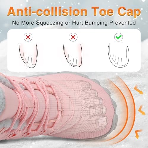 Womens Mens Barefoot Boots Shoes Minimalist Winter Snow Boots Warm Ankle Booties Zero Drop Sole Wide Toe Box Slip on Sneakers