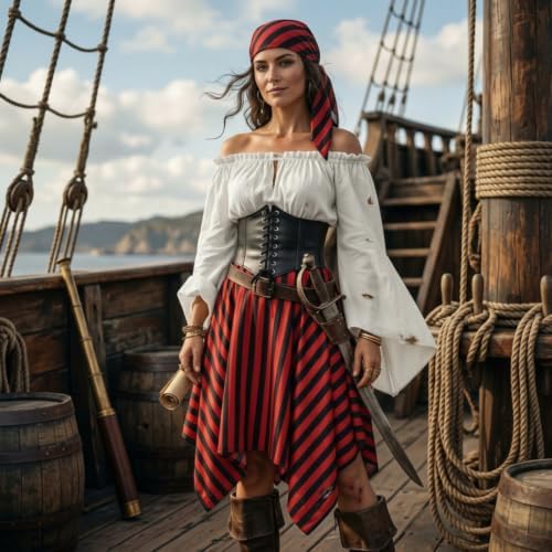 Shihanee Women Pirate Costume Outfits Renaissance Halloween
