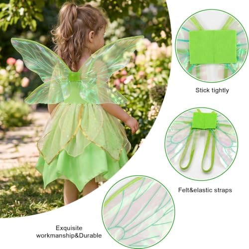 Latocos Fairy Dress Costume for Girls, Toddler Fairy Dress Butterfly Wings