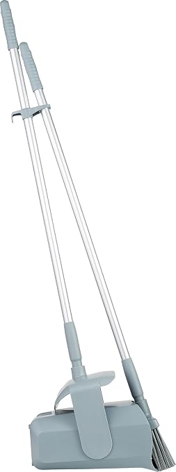Remco - A Vikan Company 62503 Lobby Dustpan with Broom, Polypropylene/Polyester/Aluminum, 7" X 14" Bin, 37" Handle, Gray