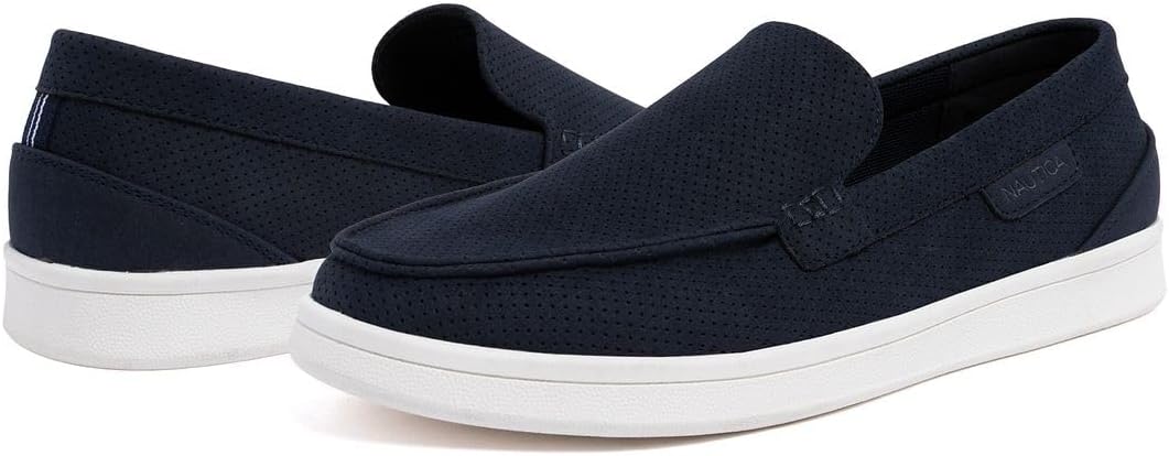 Nautica Men's Slip-On Loafers Casual Moc Toe Sneakers Boat Shoes Slipper for Men – Lightweight & Comfortable - Derwin