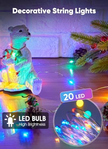 Brightown 12 Pack Multicolor Fairy Lights for Holiday Decor