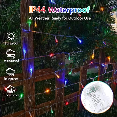 2 Pack 200 LED Battery Operated String Lights, Twinkle Lights Multicolor