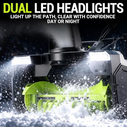 DEKOPRO 23" Electric Snow Blower, 15-Amp Corded Snow Shovel Removal Tool with Dual LED Lights, 3300RPM, Plows 800lbs/min, Snow Thrower with 25FT Throwing Distance and Adjustable Chute for Driveways