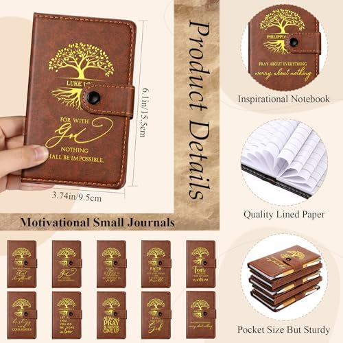 Spakon 60 Pcs Christian Prayer Journals with Pens, English Tree of Life