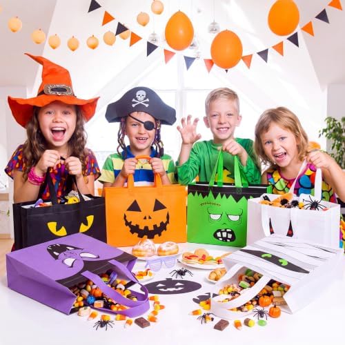 Paterr 18 Pcs Halloween Candy Bags Reusable Non Woven Treat Gift Bags