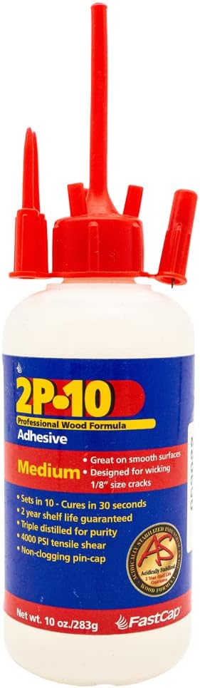 FastCap 2P-10 Medium Adhesive for Smooth Surfaces - All Purpose Application - 4000 PSI Tensile & Sheer - 10 oz. - 80113