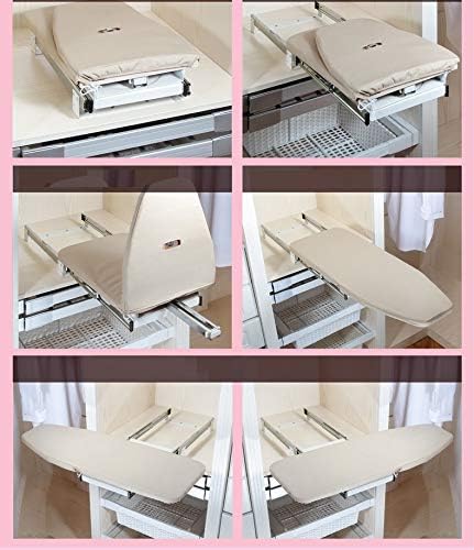 Hiding Ironing Board Foldable Ironing Station in Cabinet for Apartment & Small Room | Sturdy Folding Board, Easy-Release Lever 11.8 (W) x 5.5 (H) x Length 16.9 (L) White