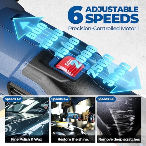 Dong Cheng 20V Brushless Cordless Polisher Kit, 6" Pad, 2 x 4.0Ah Batteries