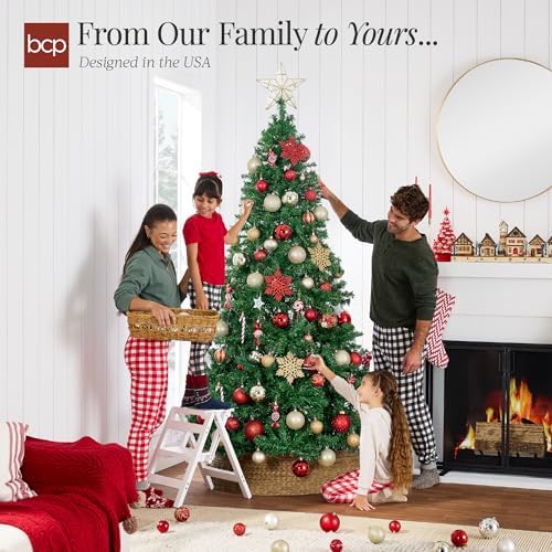 Best Choice Products Artificial Christmas Tree, 7.5ft Premium Unlit Pine Design, Dense Branches Realistic Holiday Décor w/Easy Assembly - Green
