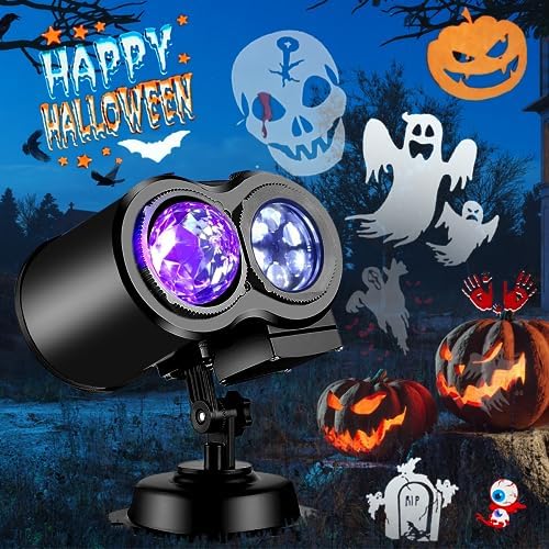 2026 Upgraded Halloween Projector,19HD Slide (Ocean Wave & Patterns),11 Theme Holiday Projector with Remote for Halloween,Christmas,Happy New Year