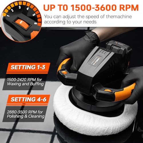 20V Cordless Buffer Polisher,10 Inch Portable Polishing Machine Kit for Car