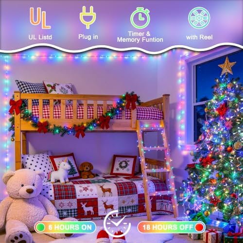 JMEXSUSS 272 Ft 1000 LED Multicolor Christmas String Lights Outdoor Plug in