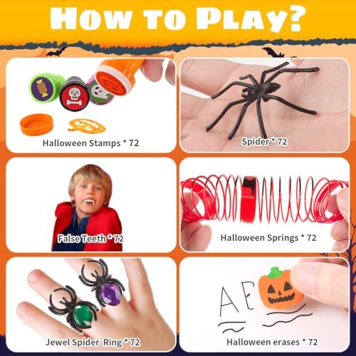 AuroTops Halloween Party Favor for Kids,60 Pack Halloween Miniatures Toys