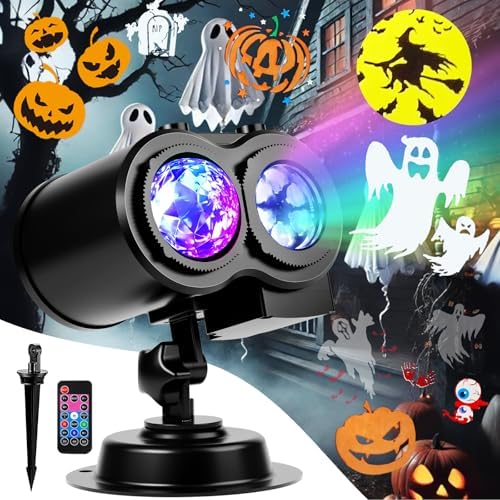 2026 Upgraded Halloween Projector,19HD Slide (Ocean Wave & Patterns),11 Theme Holiday Projector with Remote for Halloween,Christmas,Happy New Year