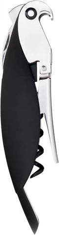 Alessi AAM32 B Parrot - Sommelier Design Corkscrew, Cast Aluminum and PC, Black