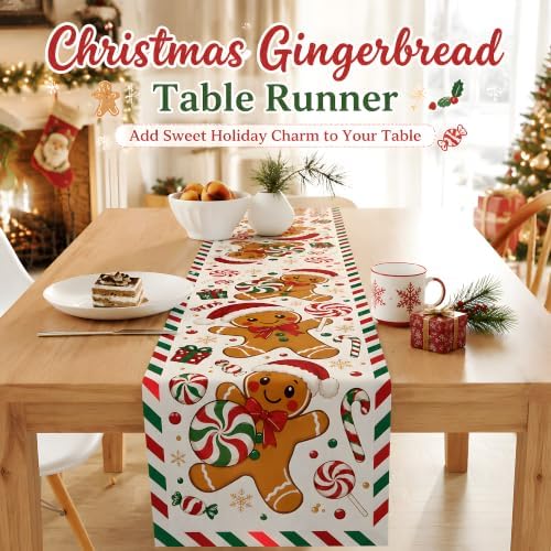 Christmas Decorations - Gingerbread Man Christmas Table Runner