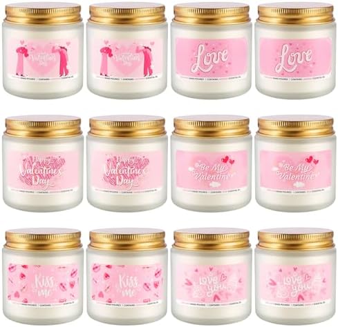 12 Pack Valentines Scented Candles,3.5oz Romantic Candle Gifts