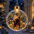 Lighted Good Shepherd Christmas Ornament with Prismatic Sparkle, 3.15 Inch