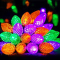 2 Pack C9 Halloween String Lights Plug in 66 FT 100 LED Orange Purple Green