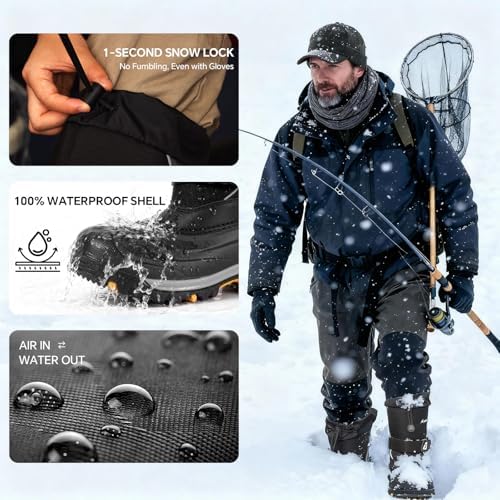Men's Snow Boots, Waterproof Insulated Winter Boots for Men, -40°F