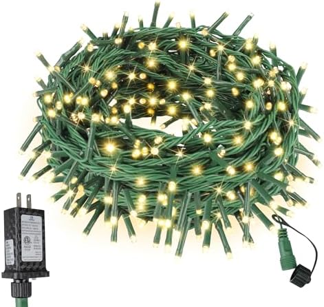 66FT 200 LED Christmas Mini Lights End-to-End Plug 8 Modes Indoor String Lights with Timer, Outdoor Indoor Twinkle Fairy Lights Christmas Tree Patio Garden Holiday Warm White