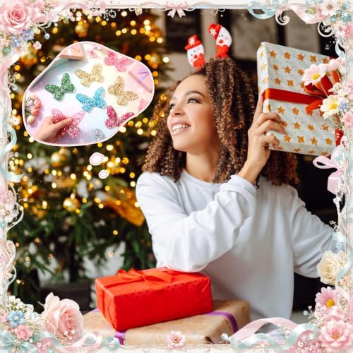 Meooeck 12 Pcs Butterfly Squeeze Fidgets Balls, Glitter Butterfly Fidget