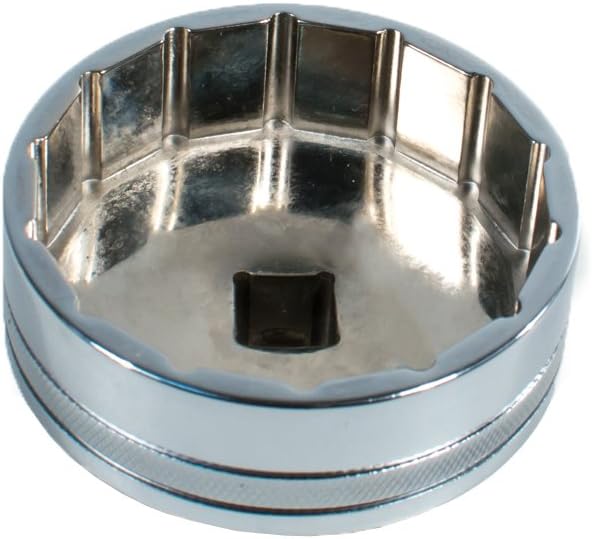 Tool Guy Republic Forged Chrome Vanadium Oil Filter Wrench Socket for Toyota, Lexus, Scion, Type Oil Filter Housings - 64mm 14 Flats