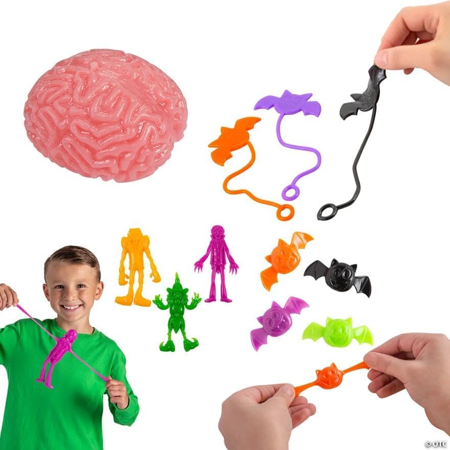 Fun Express Halloween Party Favors, 84 Pc Halloween Squishies Stretchy Toys
